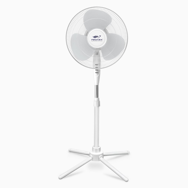 Proaira 16-inch Oscillating Pedestal Fan, 3 Speed Control, White PF16W - main